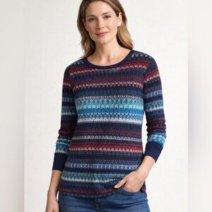 Orvis XL Long Sleeve Striped Knit Top Modal Cotton Stretch Comfy Casual Weekend